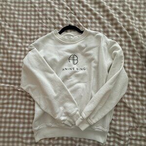 Anine Bing | jaci Sweatshirt | Small | Cotton | White | EUC